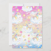 Invitation Magique Unicorn Rainbow Anniversaire Party (Dos)