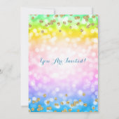 Invitation Magique Unicorn Rainbow Baby Anniversaire de enfan (Dos)