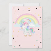 Invitation Magique Unicorn Rainbow Stars Anniversaire (Dos)