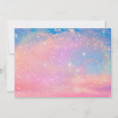 Invitation Magique Unicorne Anniversaire Rainbow Fairytale (Dos)