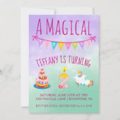 Invitation Magique Unicorne fête d'anniversaire de deux ans (Devant)