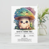 Invitation Magique Woodland Custom Mushroom Anniversaire (Debout devant)