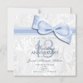 Invitation Magnétique 13ème anniversaire de Mariage de dentelle Damask e (Recto)