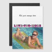 Invitation Magnétique 1 photo add text love you pink magnetic card (Devant / Derrière)