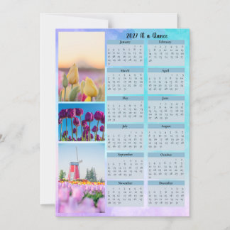 Invitation Magnétique 3 Calendrier Tulipe en un coup d'œil