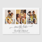 Invitation Magnétique 3 Photo Collage Signature Mariage Script Enregistr (Devant)