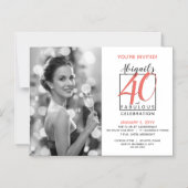 Invitation Magnétique 40 et fabuleux (n'importe quel anniversaire) Céléb (Recto)