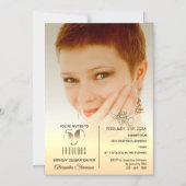 Invitation Magnétique 50 et fabuleux, Elegant Gold 50th Birthday Photo (Recto)