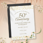 Invitation Magnétique 50e Anniversaire Coeurs d'or Sauvez la date<br><div class="desc">Doté de délicats coeurs en or confetti. Personnalisez avec votre cinquantenaire d'or spécial enregistrer les informations de date dans des lettres chic. Conçu par Thisisnotme©</div>