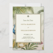 Invitation Magnétique 5x7 Tropical Peacock Mariage (Recto)