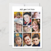 Invitation Magnétique 9 photo collage add text white magnetic card (Recto)