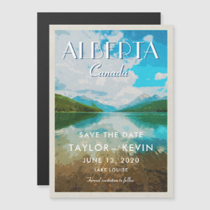 Invitation Magnétique Affiche de voyage vintage montagne Enregistrez la 