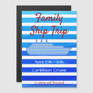 Invitation Magnétique Aimant de porte à thème de croisière personnalisée