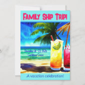 Invitation Magnétique Aimant de porte de cabine de croisière Tropical (Recto)
