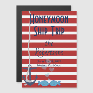 Invitation Magnétique Aimant de porte de croisière en lune de miel