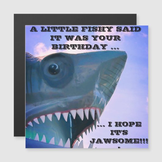 INVITATION MAGNÉTIQUE AIMANT DE PORTE POUR CROISIÈRE SUR LES REQUINS (Devant / Derrière)