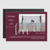 Invitation Magnétique Aimant photo à script minimal moderne simple de Bo (Devant / Derrière)