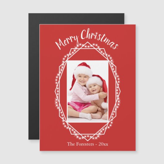 Invitation Magnétique Aimant photo Géométrique Fête (Devant / Derrière)