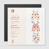 Invitation Magnétique Aimant Pomme de notre oeil Baby shower aquarelle (Devant / Derrière)
