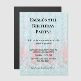 Invitation Magnétique Aimants de sauvegarde de date de fête d'anniversai