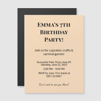 Invitation Magnétique Aimants de sauvegarde de date de fête d'anniversai