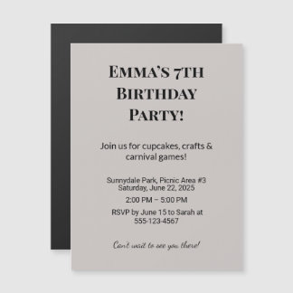 Invitation Magnétique Aimants de sauvegarde de date de fête d'anniversai