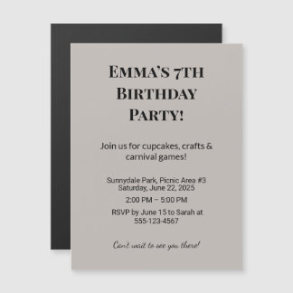 Invitation Magnétique Aimants de sauvegarde de date de fête d'anniversai