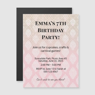 Invitation Magnétique Aimants de sauvegarde de date de fête d'anniversai