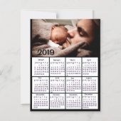 Invitation Magnétique Ajouter une photo à ce calendrier Black 2019 (Recto)
