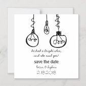 Invitation Magnétique Ampoule Edison Enregistrer la Date (Recto)