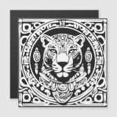 Invitation Magnétique Ancient Mayan Style Jaguar Warrior Tribal Mask Art (Devant / Derrière)