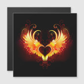 Invitation Magnétique Angel Fire Heart with Wings (Devant / Derrière)