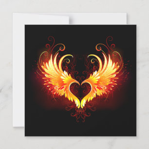 Invitation Magnétique Angel Fire Heart with Wings