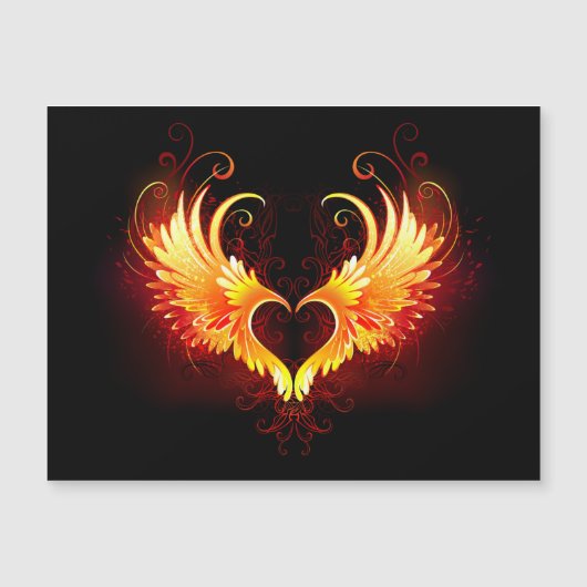 Invitation Magnétique Angel Fire Heart with Wings (Devant)