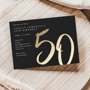 Invitation Magnétique Anniversaire 50 ans de style minimaliste moderne e