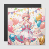 Invitation Magnétique Anniversaire Anime (Devant / Derrière)
