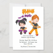 Invitation Magnétique Anniversaire de la fête des Slime cool (Recto)