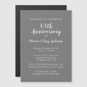 Invitation Magnétique Anniversaire de mariage - Soirée gris blanc (Devant / Derrière)