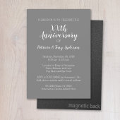 Invitation Magnétique Anniversaire de Mariage - Soirée Grise et Blanche