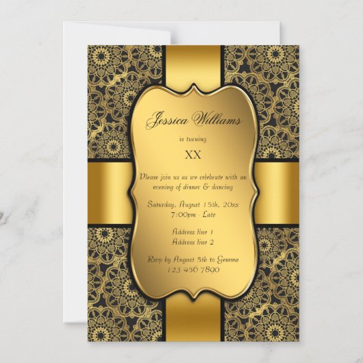 Invitation Magnétique Anniversaire élégamment enveloppé (Recto)