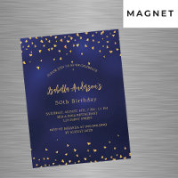 Anniversaire marine bleu coeur or script luxe
