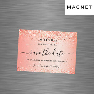 Invitation Magnétique Anniversaire orange parties scintillant enregistre