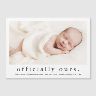Invitation Magnétique Annonce de l'adoption officielle minimale de photo