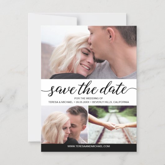 Invitation Magnétique Annonce de mariage Simple Save the Date (Recto)