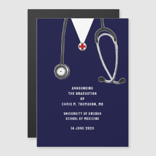 Invitation Magnétique Annonce de remise de diplôme de l'école de médecin