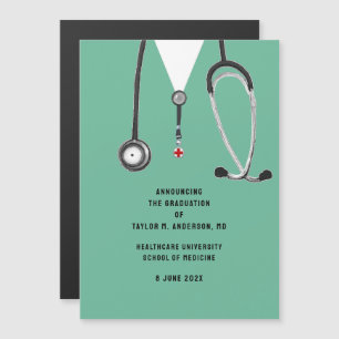 Invitation Magnétique Annonce de remise de diplôme de l'école de médecin