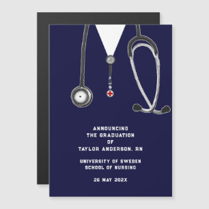 Invitation Magnétique Annonce de remise de diplôme d'infirmière