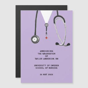 Invitation Magnétique Annonce de remise de diplôme d'infirmière