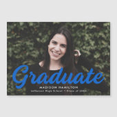 Invitation Magnétique Annonce de remise de diplôme photo avec écriture g (Devant)