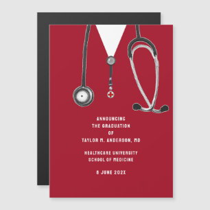 Invitation Magnétique Annonce de remise de diplômes de l'école de médeci